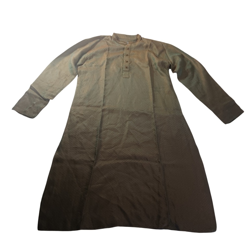 Diwan Saheb Gold Green Embroidered Brocade‎ Wedding Kurta XL–2XL